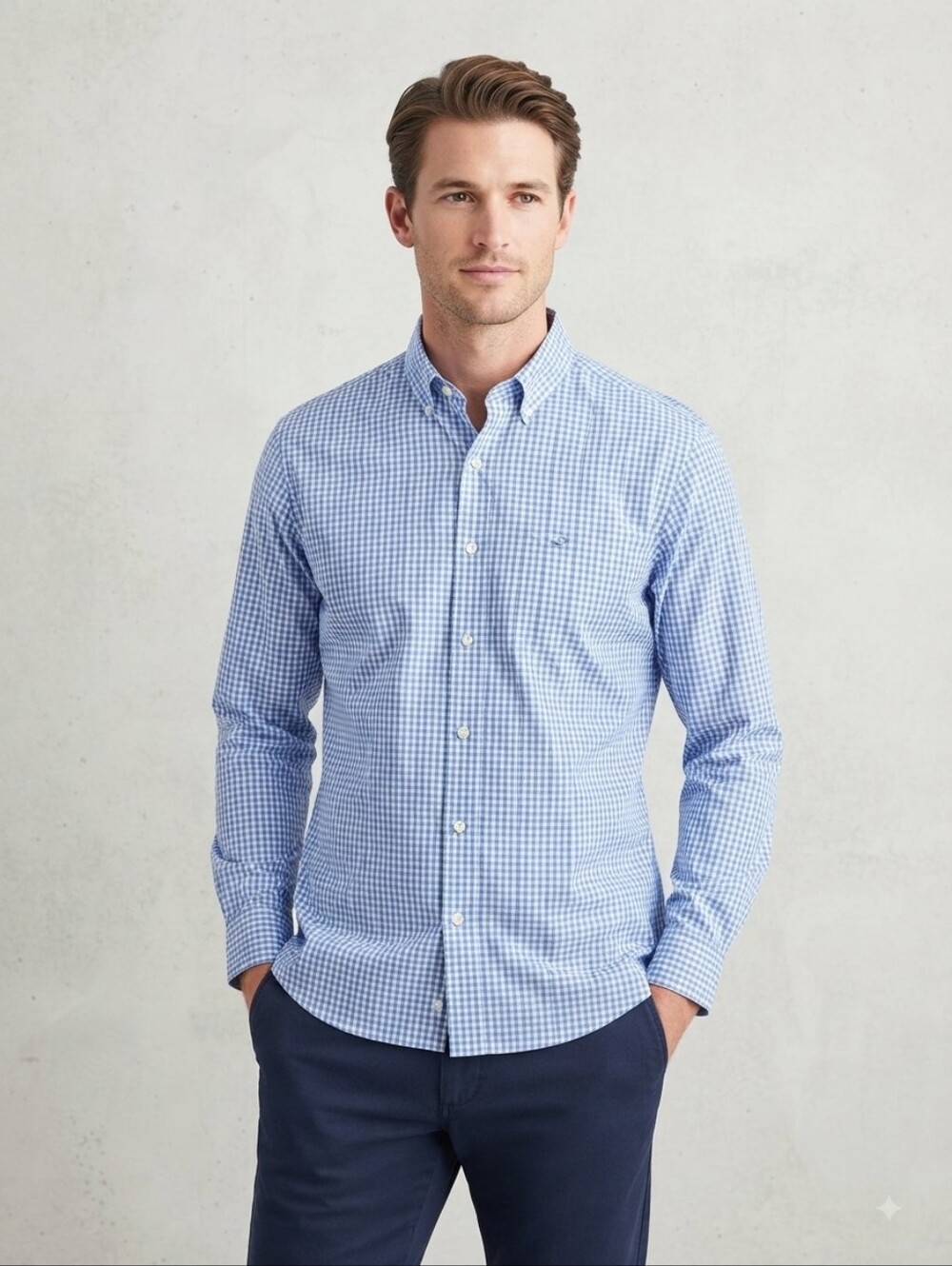 Vineyard Vines Blue and White Gingham Casual Button Down Shirt Men’s Size Small